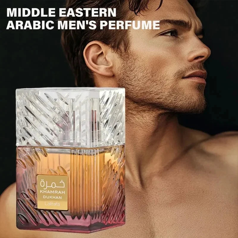 100ml Arabian Khamrah Men's Perfume Sandalwood Pine Scent Long Lasting Luxury Cologne Gift